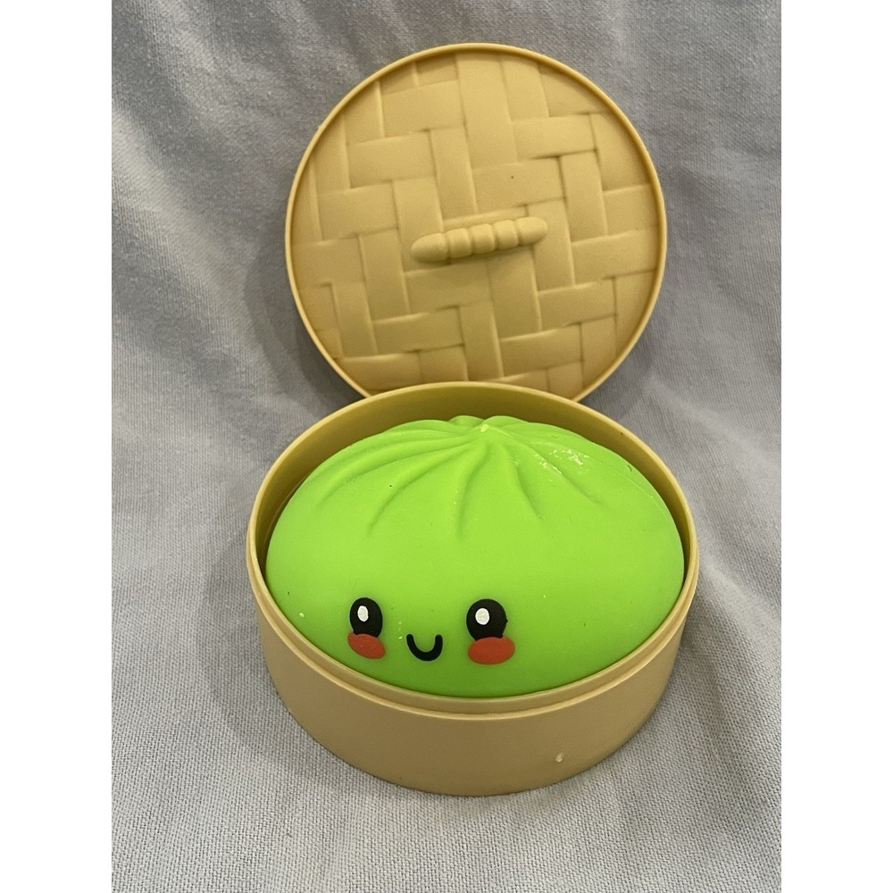 NEW Open Mystery Bun Squishy Dumpling Fidget Fun - Angry Glitter Edition - Green